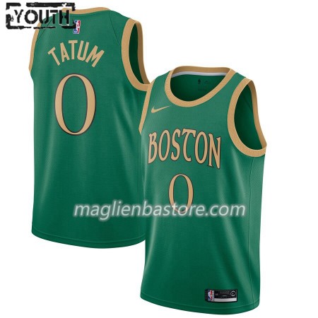 Maglia NBA Boston Celtics Jayson Tatum 0 Nike 2019-20 City Edition Swingman - Bambino